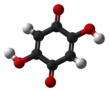 Ball-and-stick model of 2,5-dihydroxy-1,4-benzoquinone