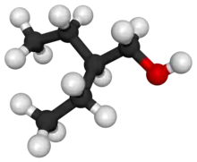 3D ball-and-stick structure of 2-ethyl-1-butanol