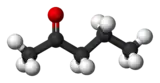 Ball-and-stick model of 2-pentanone