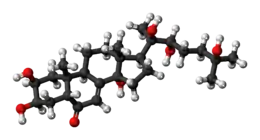 Ball-and-stick model of the 20-hydroxyecdysone molecule