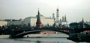 modern day image of churches of the Kremlin in Moscow