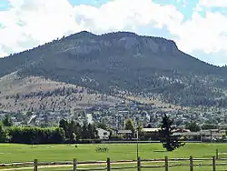 View of north face of Mount Helena and west side of city