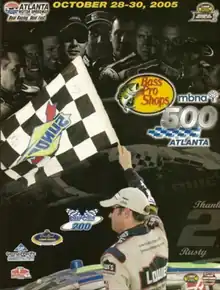 The 2005 Bass Pro Shops MBNA 500 program cover, featuring Jimmie Johnson, winner of the 2004 event.