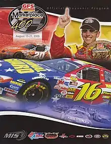 The 2005 GFS Marketplace 400 program cover, featuring Greg Biffle, winner of the 2004 race.