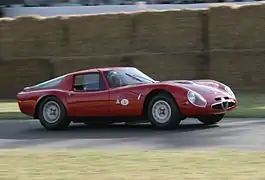 The "Giulia TZ2" from 1965, one of the most famous achievements of Autodelta.