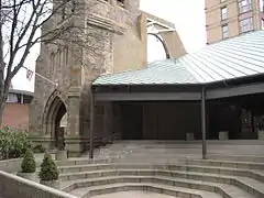 Exterior steps forming an amphitheater