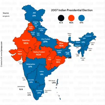 2007 Presidential Election depiction in map