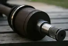 Splines on the CV end of an axle shaft