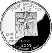 Image 43New Mexico state quarter, circulated in April 2008 (from New Mexico)