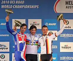 Medallists: David Millar, Fabian Cancellara, & Tony Martin