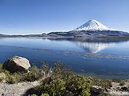 Parinacota Volcano and Chungará Lake