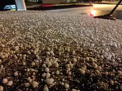 Graupel accumulation in Elko, Nevada