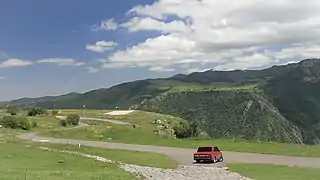 Road to the main buildings and lower station in Halidzor