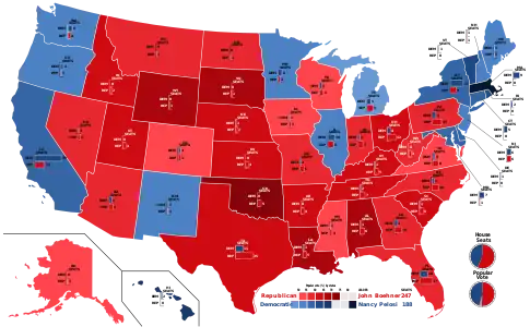 Number of seats won by state