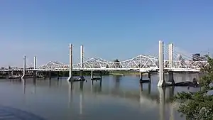 Abraham Lincoln Bridge connecting downtown Louisville and Jeffersonville, Indiana