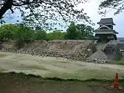 The north-west Inui Turret and wall of Kumamoto Castle.