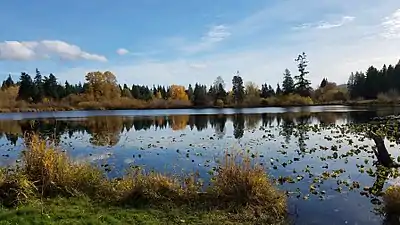 Larsen Lake, near the Kelsey Creek source and a part of the Kelsey Creek drainage basin