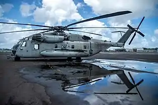 Marine Super Stallion standing by in event of evacuation