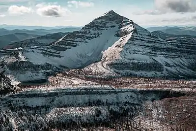 Aerial of east aspect, Dean Lake to left.