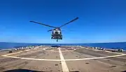 An MH-60R of HSM-60 lands aboard USS Forrest Sherman (DDG-98), 2022