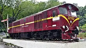 Preserved locomotive 22102 in August 2023