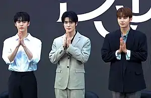 NCT DoJaeJung in June 2023(from left to right: Doyoung, Jaehyun and Jungwoo)