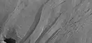 Close up view of some gullies, as seen by HiRISE under the HiWish program.