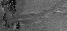 Close up view of another gully in same HiRISE picture. Picture taken under HiWish program.