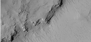 Layers in Gill crater (Martian crater), as seen by HiRISE under HiWish program.