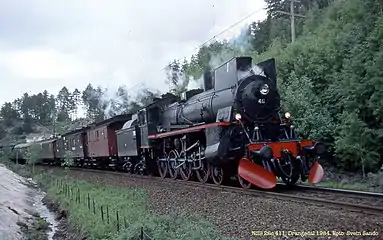 Vintage train near Drangedal in 1984