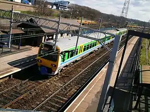 Class 323 201 in its former Central Trains livery at Bescot Stadium