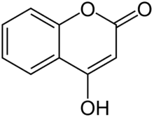 Chemical structure of 4-hydroxycoumarin