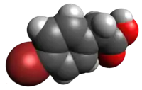 Van der Waals space-filling model of 4-bromophenylacetic acid