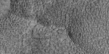 High and low center polygons, as seen by HiRISE under HiWish program. Location is Casius quadrangle. Image enlarged with HiView.