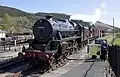 44806 Arriving into Carrog with a demonstration freight train in April 2011.