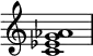 
{
    \override Score.TimeSignature #'stencil = ##f
    \relative c' {
        \time 4/4
        <c es g as>1
    }
}
