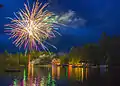 Fourth of July fireworks over Brantingham Lake