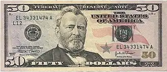 $50 bill. U.S. Grant, class of 1846