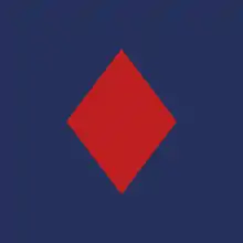 red diamond on a blue background