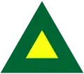 Green Triangle with a smaller yellow triangle inset