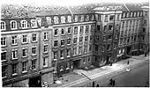 Buildings around the Central Station with roofs damaged from falling debris