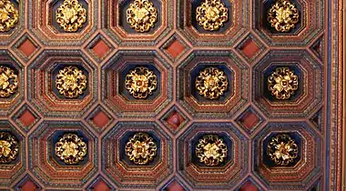 Coffered plafond at Wawel Castle, Kraków, Poland