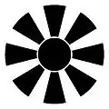 Yatsuashi hiashi mon of the Kikuchi clan (eight sun-rays)