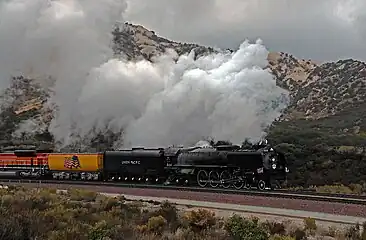 UP 844 traveling through Cajon Pass in November 2011