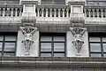 Front view showing two caryatids