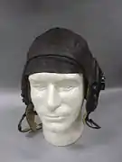 Leather flight helmet