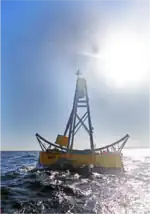 The AMOG Wave Energy Converter (WEC), in operation off SW England (2019).