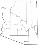 Location in La Paz County and the state of Arizona