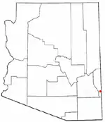 Location of Duncan in Greenlee County, Arizona