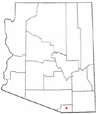 Location of Patagonia in Santa Cruz County, Arizona.